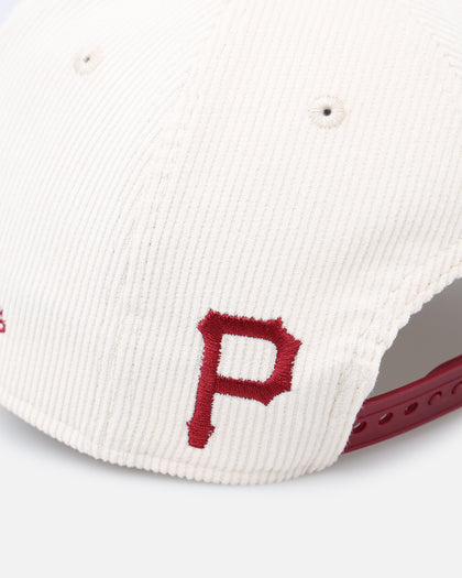 New Era Pittsburgh Pirates 'Premium Corduroy Velvet' 9FORTY A-Frame Snapback Chrome White/Cardinal