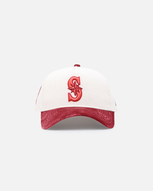 New Era Seattle Mariners 'Premium Corduroy Velvet' 9FORTY A-Frame Snapback Chrome White/Cardinal