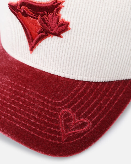 New Era Toronto Blue Jays 'Premium Corduroy Velvet' 9FORTY A-Frame Snapback Chrome White/Cardinal