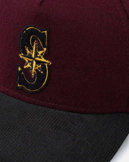 New Era Seattle Mariners 'Large Chenille' 9FORTY A-Frame Snapback Maroon