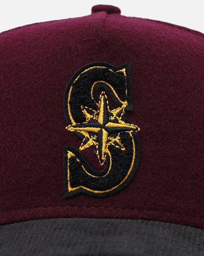 New Era Seattle Mariners 'Large Chenille' 9FORTY A-Frame Snapback Maroon