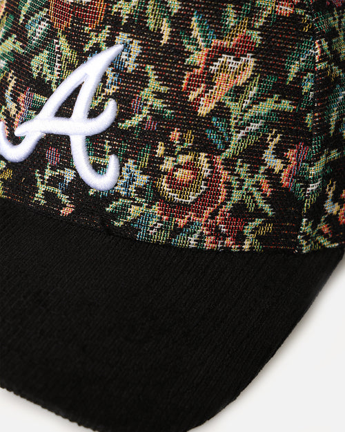 New Era Atlanta Braves 'Floral Tapestry' 9FORTY A-Frame Snapback Tapestry/Black