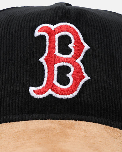 New Era Boston Red Sox 'Corduroy Suede' Pre-Curved Golfer Snapback Washed Black