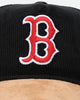New Era Boston Red Sox 'Corduroy Suede' Pre-Curved Golfer Snapback Washed Black