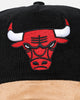 New Era Chicago Bulls 'Corduroy Suede' Pre-Curved Golfer Snapback Washed Black