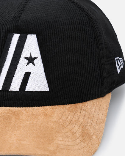 New Era Houston Astros 'Corduroy Suede' Pre-Curved Golfer Snapback Washed Black
