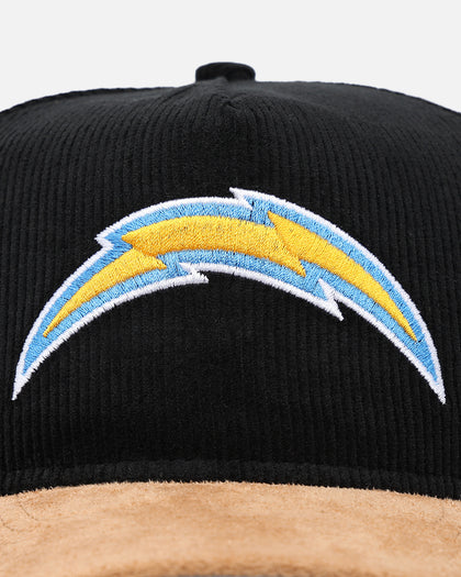 New Era Los Angeles Chargers 'Corduroy Suede' Pre-Curved Golfer Snapback Washed Black
