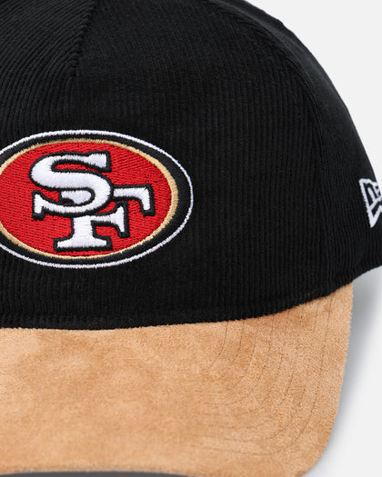 New Era San Francisco 49ers 'Corduroy Suede' Pre-Curved Golfer Snapback Washed Black