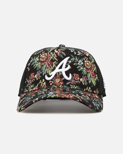 New Era Atlanta Braves 'Black Floral Tapestry' 9FORTY A-Frame Trucker Snapback Tapestry