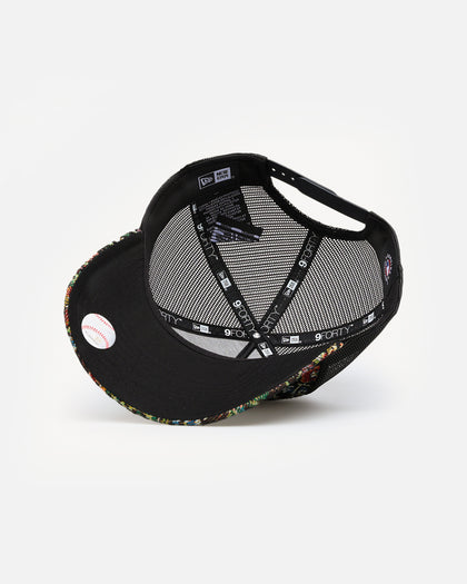 New Era Boston Red Sox 'Black Floral Tapestry' 9FORTY A-Frame Trucker Snapback Tapestry