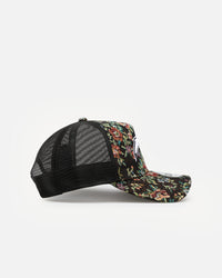 New Era Los Angeles Chargers 'Black Floral Tapestry' 9FORTY A-Frame Trucker Snapback Tapestry
