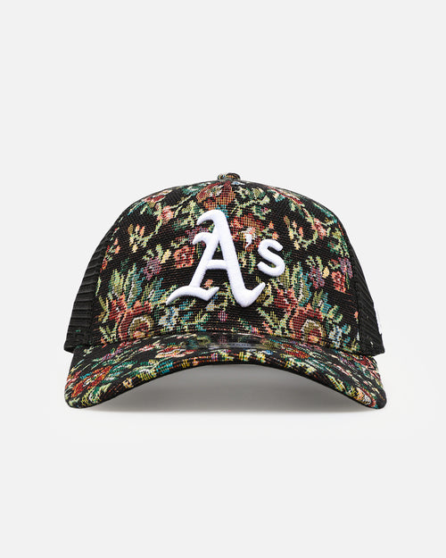 New Era Oakland Athletics 'Black Floral Tapestry' 9FORTY A-Frame Trucker Snapback Tapestry