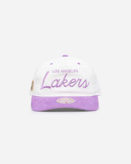 Mitchell & Ness Los Angeles Lakers Pastel Corduroy Snapback White Cream/Purple
