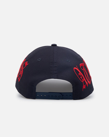 New Era Atlanta Braves 'Goth Script' 9FORTY A-Frame Snapback Scarlet/Navy