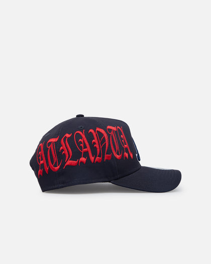 New Era Atlanta Braves 'Goth Script' 9FORTY A-Frame Snapback Scarlet/Navy