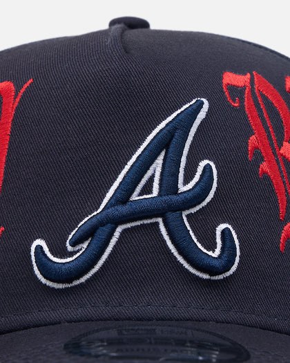 New Era Atlanta Braves 'Goth Script' 9FORTY A-Frame Snapback Scarlet/Navy