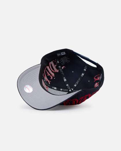 New Era Atlanta Braves 'Goth Script' 9FORTY A-Frame Snapback Scarlet/Navy