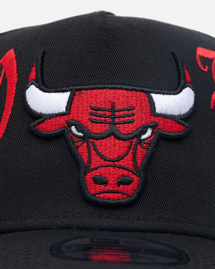 New Era Chicago Bulls 'Goth Script' 9FORTY A-Frame Snapback Black/Red