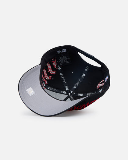 New Era Chicago Bulls 'Goth Script' 9FORTY A-Frame Snapback Black/Red