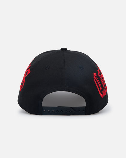 New Era Chicago Bulls 'Goth Script' 9FORTY A-Frame Snapback Black/Red