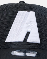 New Era Houston Astros 'Black All Over Mesh' 9FORTY A-Frame Trucker Snapback Black Rigid/Black