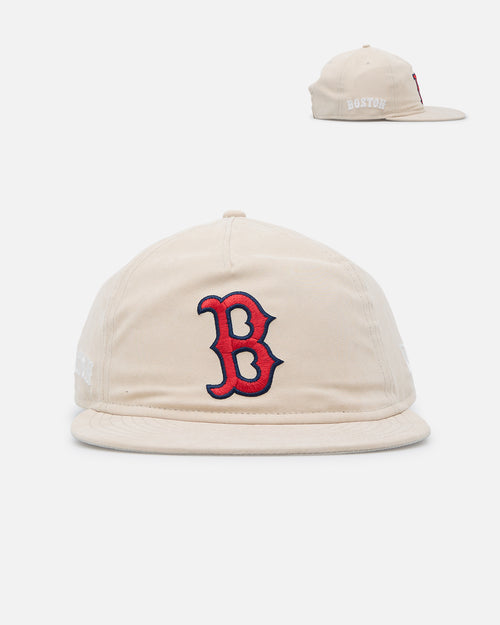 New Era Boston Red Sox 'Brushed Nylon Retro Crown' 9FIFTY Adjustable Strapback Cream