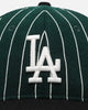 New Era Los Angeles Dodgers 9FIFTY Retro Melton Pinstripe Strapback Dark Green/Black