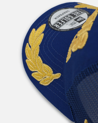 New Era Miami Dolphins 'Podium Pack' Pre-Curved Golfer Trucker Snapback Light Royal/Metallic