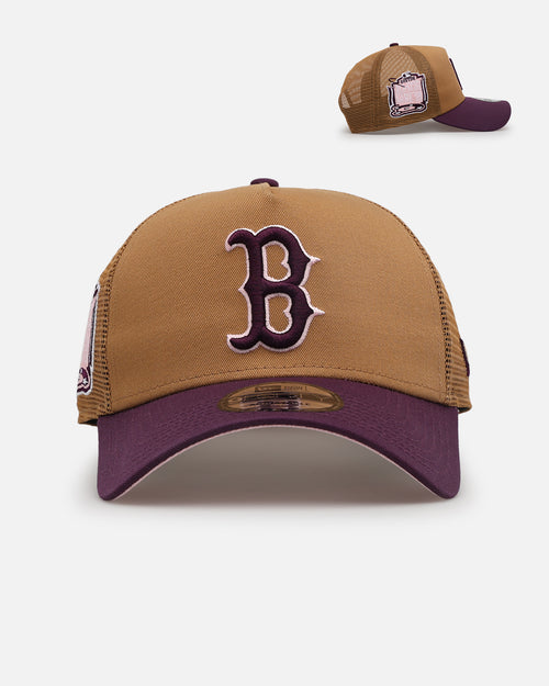 New Era Boston Red Sox 'Rustic Rose' 9FORTY A-Frame Trucker Snapback Wheat