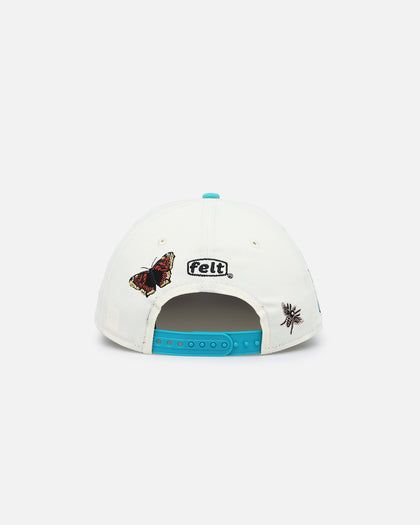 New Era X Felt Florida Marlins 9FIFTY Snapback Chrome White
