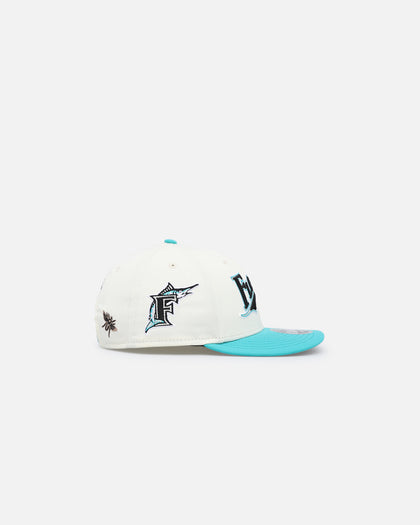 New Era X Felt Florida Marlins 9FIFTY Snapback Chrome White