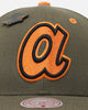 Mitchell & Ness Atlanta Braves 'Harmony Of Hues' Pro Crown Snapback Olive/Orange