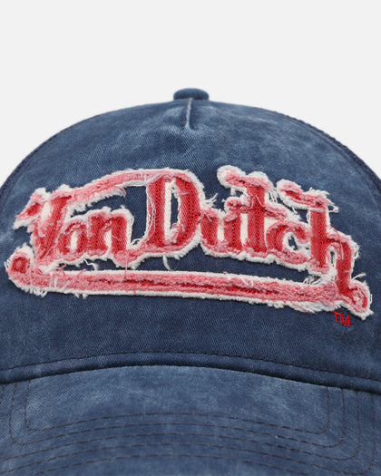 Von Dutch Washed Twill Trucker Snapback Navy