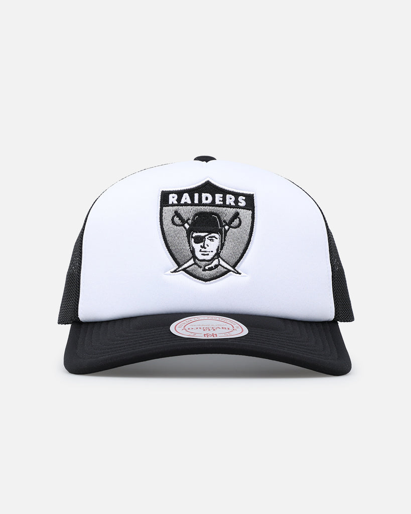 Mitchell Ness Las Vegas Raiders Logo Foam Trucker Snapback Black