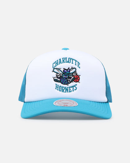 Mitchell & Ness Charlotte Hornets Logo Foam Trucker Snapback Teal/White
