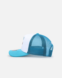 Mitchell & Ness Charlotte Hornets Logo Foam Trucker Snapback Teal/White