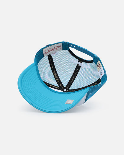 Mitchell & Ness Charlotte Hornets Logo Foam Trucker Snapback Teal/White