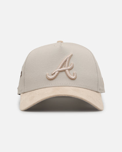 New Era Atlanta Braves 'Cream Suede' 9FORTY A-Frame Strapback Stone/Oatmilk