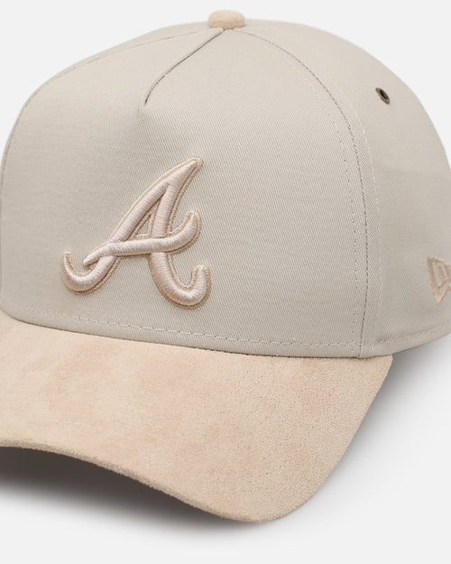 New Era Atlanta Braves 'Cream Suede' 9FORTY A-Frame Strapback Stone/Oatmilk