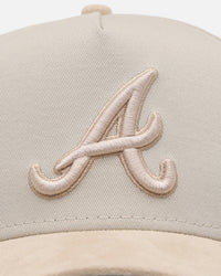 New Era Atlanta Braves 'Cream Suede' 9FORTY A-Frame Strapback Stone/Oatmilk