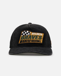 New Era Atlanta Braves 'Washed Cord Racer' Corduroy Golfer Trucker Snapback Washed Black