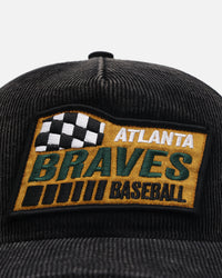 New Era Atlanta Braves 'Washed Cord Racer' Corduroy Golfer Trucker Snapback Washed Black