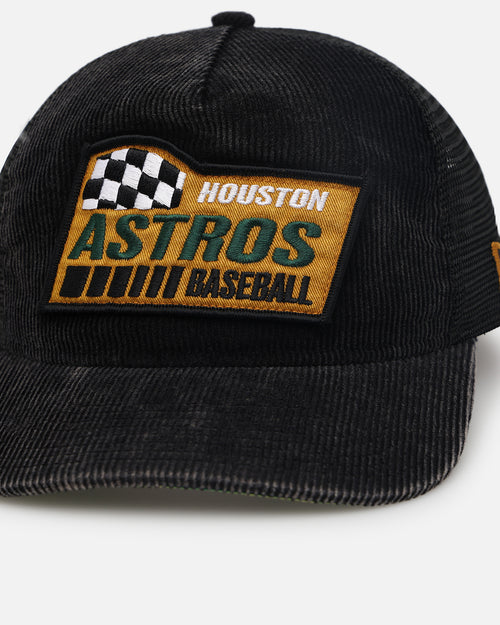 New Era Houston Astros 'Washed Cord Racer' Corduroy Golfer Trucker Snapback Washed Black
