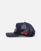 Pro Standard Atlanta Braves Fast Lane Logo Wool Trucker Strapback Midnight Navy