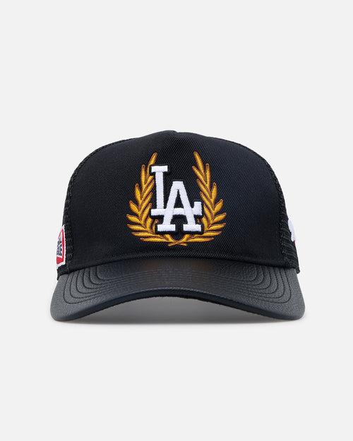 Pro Standard Los Angeles Dodgers Fast Lane Logo Wool Trucker Strapback Black