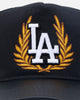 Pro Standard Los Angeles Dodgers Fast Lane Logo Wool Trucker Strapback Black