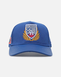 Pro Standard Los Angeles Dodgers Fast Lane Logo Wool Trucker Strapback Blue