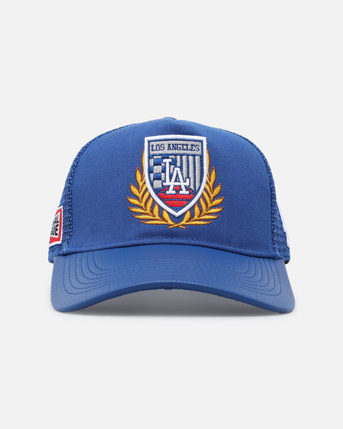 Pro Standard Los Angeles Dodgers Fast Lane Logo Wool Trucker Strapback Blue