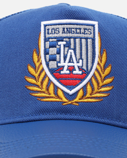 Pro Standard Los Angeles Dodgers Fast Lane Logo Wool Trucker Strapback Blue