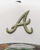 New Era Atlanta Braves "Camo Visor" 9FORTY A-Frame Trucker Snapback Stone/Olive